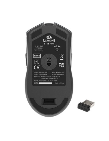 M917GB-PRO,Mouse gaming wireless bluetooth si cu fir Redragon St4r Pro negru cu gri