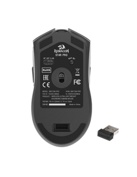 M917GB-PRO,Mouse gaming wireless bluetooth si cu fir Redragon St4r Pro negru cu gri