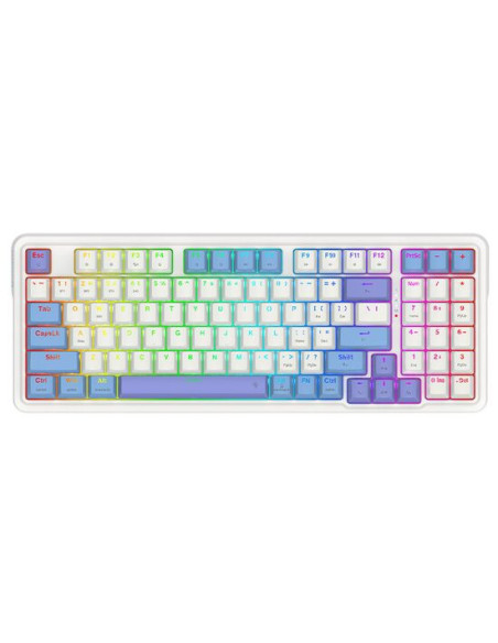 K664WBP-RGB-PRO,Tastatura gaming mecanica Bluetooth cu fir si wireless Redragon Gloria Pro alba iluminare RGB