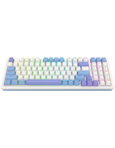K664WBP-RGB-PRO,Tastatura gaming mecanica Bluetooth cu fir si wireless Redragon Gloria Pro alba iluminare RGB