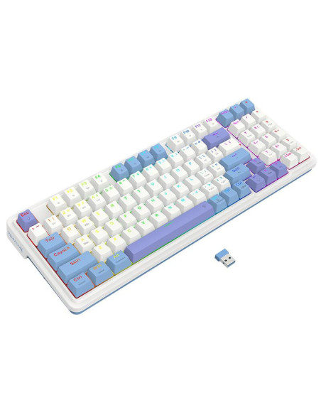 K664WBP-RGB-PRO,Tastatura gaming mecanica Bluetooth cu fir si wireless Redragon Gloria Pro alba iluminare RGB