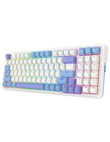 K664WBP-RGB-PRO,Tastatura gaming mecanica Bluetooth cu fir si wireless Redragon Gloria Pro alba iluminare RGB