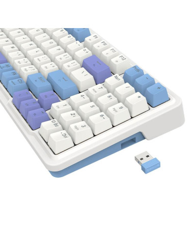 K664WBP-RGB-PRO,Tastatura gaming mecanica Bluetooth cu fir si wireless Redragon Gloria Pro alba iluminare RGB