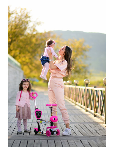 10390030021,Trotineta pentru copii Smart Plus, Pink Butterfly