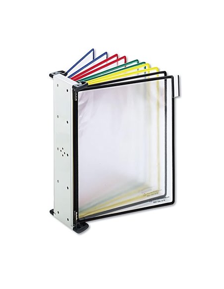 Suport metalic mural + 10 folii transparente Tarifold A4, Color