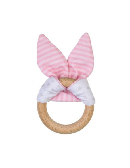 TN-1718-P,Jucarie Dentitie Nature Iepuras Roz