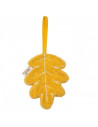 TM-TUT01-528,Textil din bambus pentru dentitie cu agatatoare suzeta Frunza Ocru
