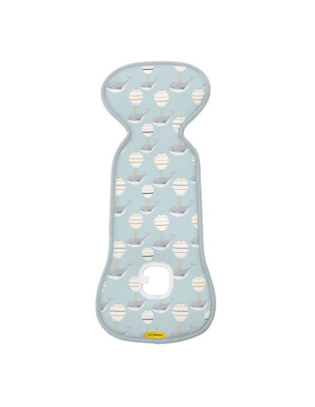 AL-B-WH,Protectie Antitranspiratie Universala Bumbac Organic Whales pentru Carucior