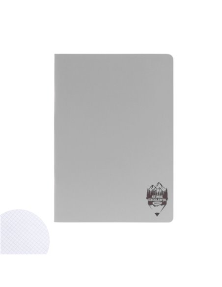 Caiet A4 60 file Daco, coperta plastic, matematica, Gri