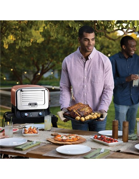 Cuptor electric Ninja woodfire OO101EU, 8 in 1, 2400 W, 370 °C, Terracotta