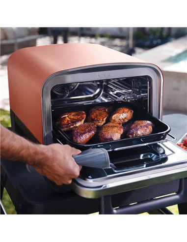 Cuptor electric Ninja woodfire OO101EU, 8 in 1, 2400 W, 370 °C, Terracotta