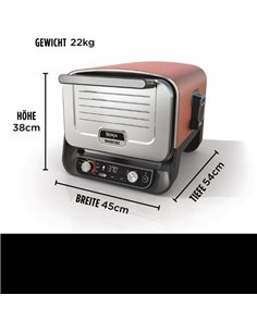 Cuptor electric Ninja woodfire OO101EU, 8 in 1, 2400 W, 370 °C, Terracotta 2