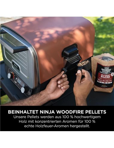 Cuptor electric Ninja woodfire OO101EU, 8 in 1, 2400 W, 370 °C, Terracotta