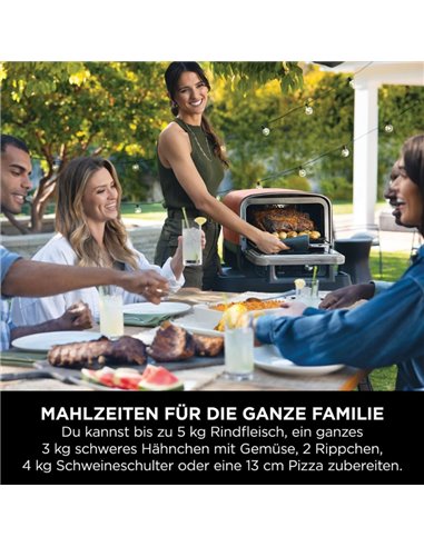 Cuptor electric Ninja woodfire OO101EU, 8 in 1, 2400 W, 370 °C, Terracotta