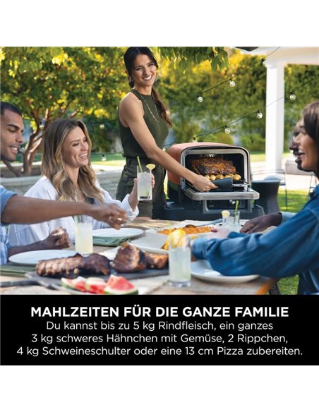 Cuptor electric Ninja woodfire OO101EU, 8 in 1, 2400 W, 370 °C, Terracotta