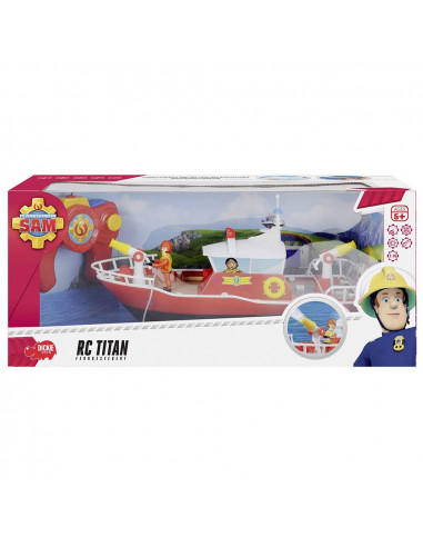 Barca Dickie Toys Fireman Sam Titan cu telecomanda si figurina Barca Dickie Toys Fireman Sam Titan cu telecomanda si figurina