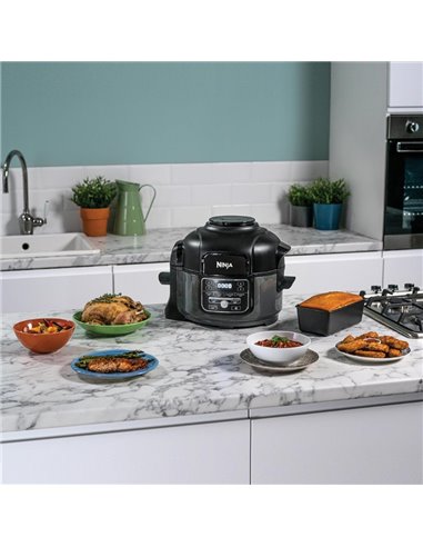 Multicooker Ninja Foodi Mini OP100EU, gatire sub presiune, cu aer cald, 1460 W, 4.7l, Negru
