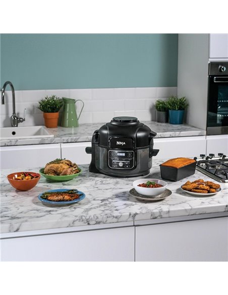 Multicooker Ninja Foodi Mini OP100EU, gatire sub presiune, cu aer cald, 1460 W, 4.7l, Negru