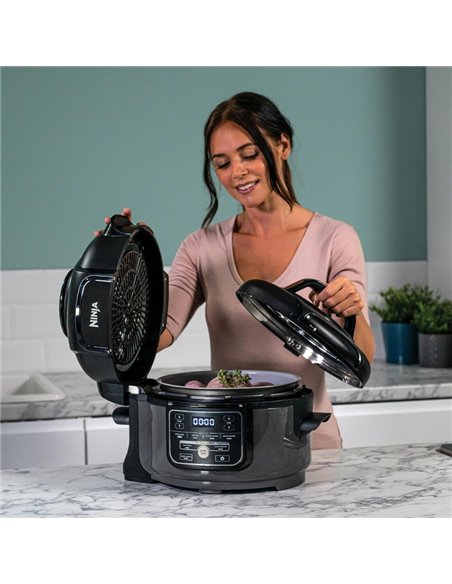 Multicooker Ninja Foodi Mini OP100EU, gatire sub presiune, cu aer cald, 1460 W, 4.7l, Negru