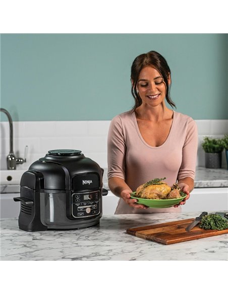 Multicooker Ninja Foodi Mini OP100EU, gatire sub presiune, cu aer cald, 1460 W, 4.7l, Negru