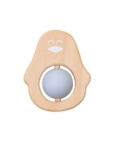 TN-1708-B,Jucarie naturala pentru dentitie Pinguin Bleu