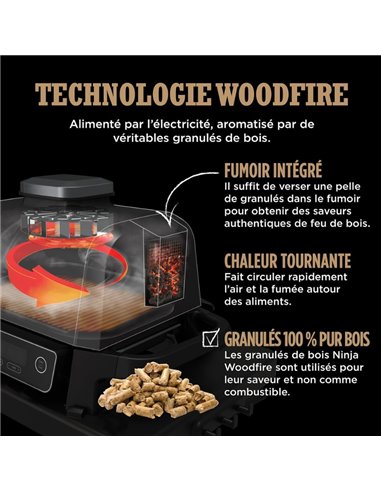 Gratar electric si afumator/air fryer Ninja OG701EU, 1000 W, Negru