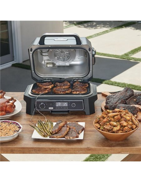 Gratar electric si afumator/air fryer Ninja OG850EU, Negru/Gri