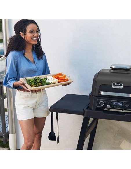 Gratar electric si afumator/air fryer Ninja OG850EU, Negru/Gri