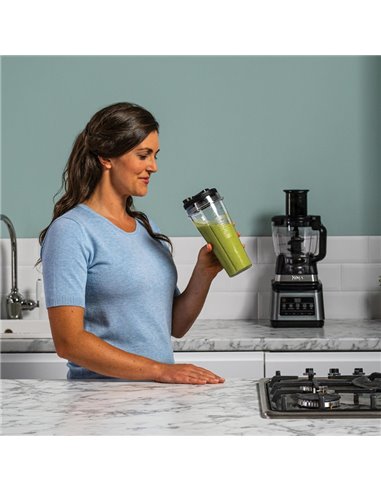 Robot de bucatarie Ninja 3 in 1 BN800EU, 1200 W, 2.1 L, Negru/Argintiu