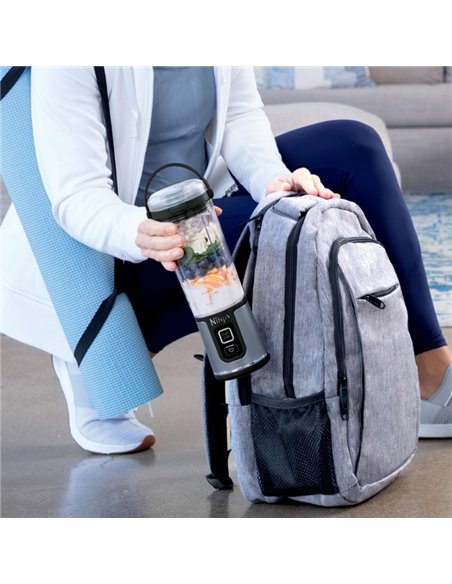 Blender portabil wireless si reincarcabil Ninja BC151EUBK, 530 ml, Negru/Argintiu