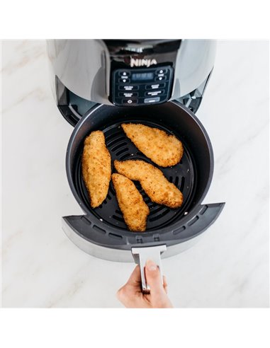Friteuza cu aer cald Ninja AF100EU, 4 functii, 1500 W, 3.8 L, Negru/Gri