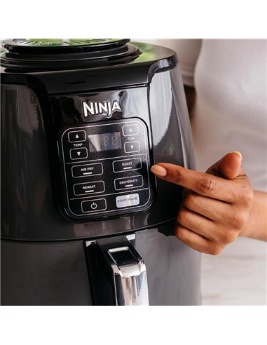 Friteuza cu aer cald Ninja AF100EU, 4 functii, 1500 W, 3.8 L, Negru/Gri