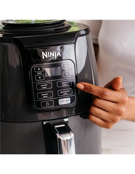 Friteuza cu aer cald Ninja AF100EU, 4 functii, 1500 W, 3.8 L, Negru/Gri
