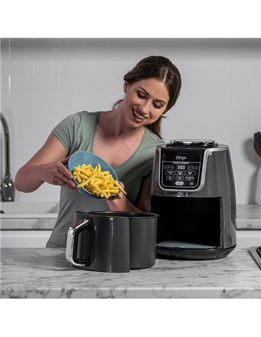 Friteuza cu aer cald Ninja AF160EU, 6 functii, 1750 W, 5.2 L, Gri Friteuza cu aer cald Ninja AF160EU, 6 functii, 1750 W, 5.2 L, Gri