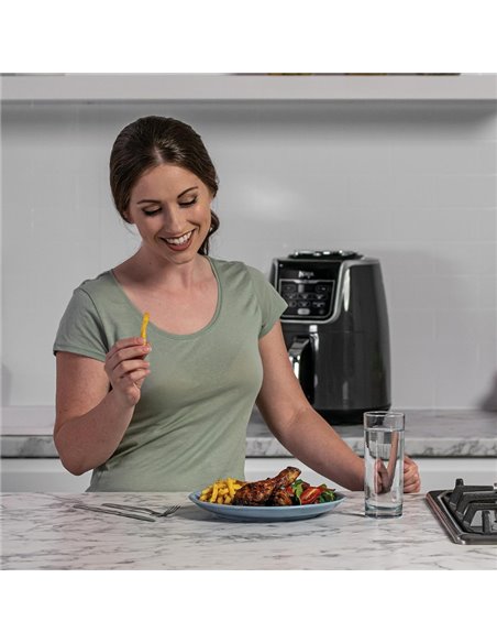 Friteuza cu aer cald Ninja AF160EU, 6 functii, 1750 W, 5.2 L, Gri Friteuza cu aer cald Ninja AF160EU, 6 functii, 1750 W, 5.2 L, Gri