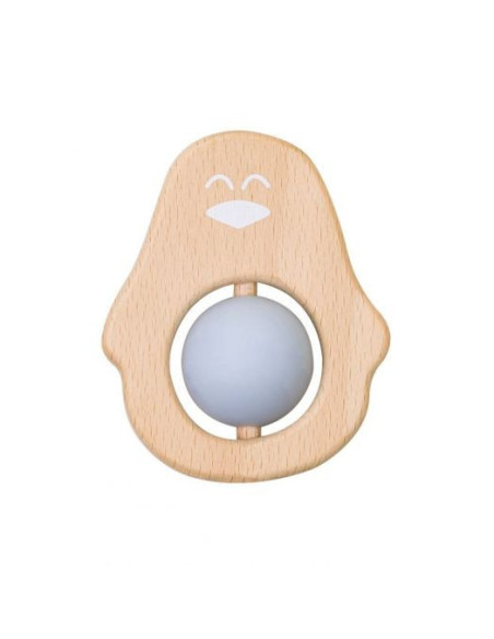 TN-1708-B,Jucarie naturala pentru dentitie Pinguin Bleu