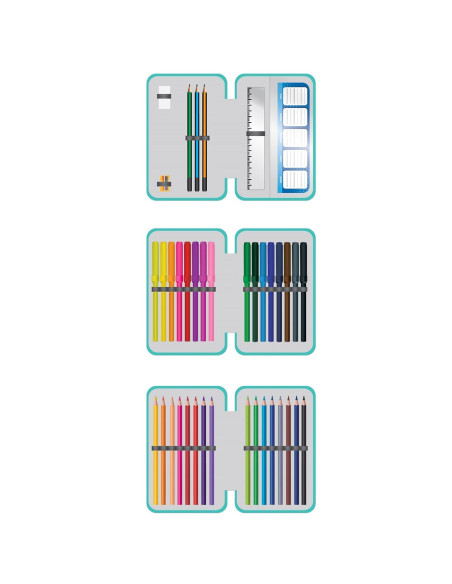 SC2457,Penar echipat, 3 fermoare, 39 piese, UNICORN - S-COOL SC2457,Penar echipat, 3 fermoare, 39 piese, UNICORN - S-COOL