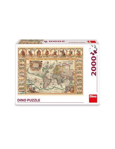 561274,Puzzle harta istorica a lumii, 2000 piese - DINO TOYS