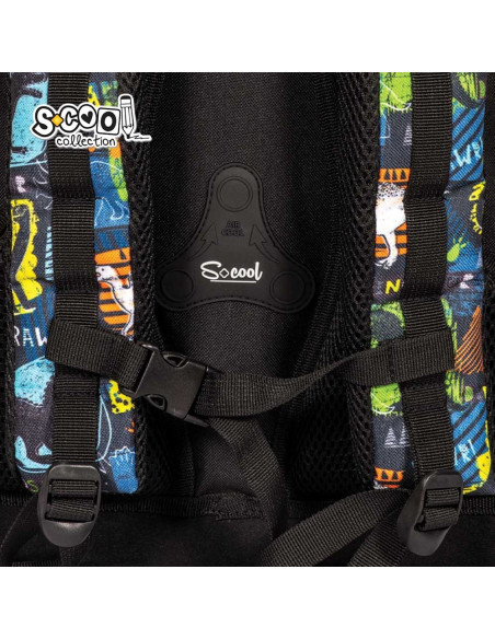 SC2644,Ghiozdan anatomic S-COOL SC2644, Motiv dinozaur