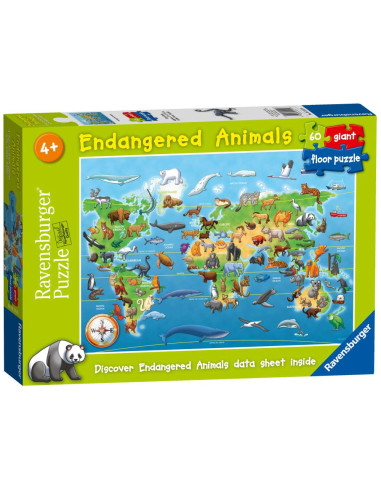 RVSPC05515,Puzzle mare de podea harta animale 60 piese