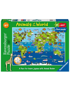 RVSPC07072,Puzzle mare de podea harta animalele lumii 60 piese 2