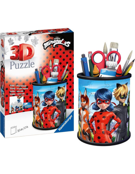 RVS3D11278,Puzzle 3D suport pixuri Miraculous 54 piese