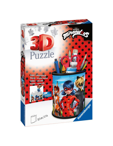 RVS3D11278,Puzzle 3D suport pixuri Miraculous 54 piese