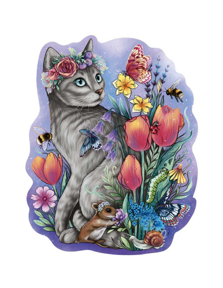 RVSPA00757,Puzzle lemn contur pisicuta 150 piese