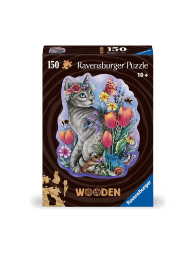 RVSPA00757,Puzzle lemn contur pisicuta 150 piese