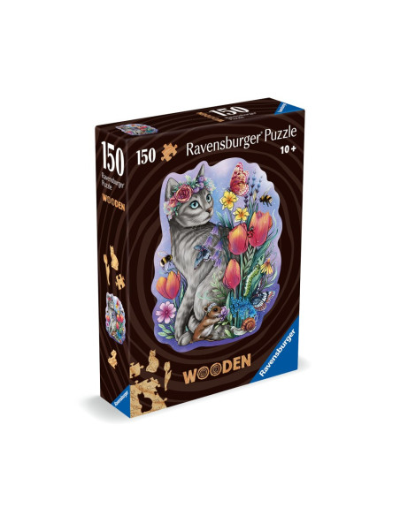 RVSPA00757,Puzzle lemn contur pisicuta 150 piese