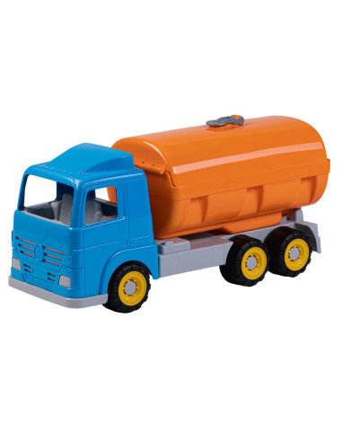 AGI6085-000M,Cisterna de jucarie Millenium pentru transport carburanti, 49 cm, cu accesorii drum in lucru incluse