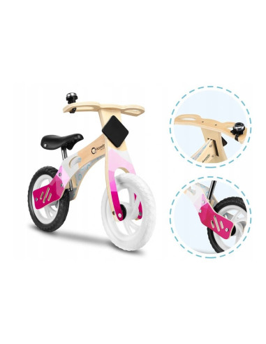BN-LOE-WILLY_BUBBLEGUM,Lionelo - Bicicleta fara pedale Willy Bubblegum, Cu tablita de scris, Cu roti din spuma EVA 12”, Alb/Roz