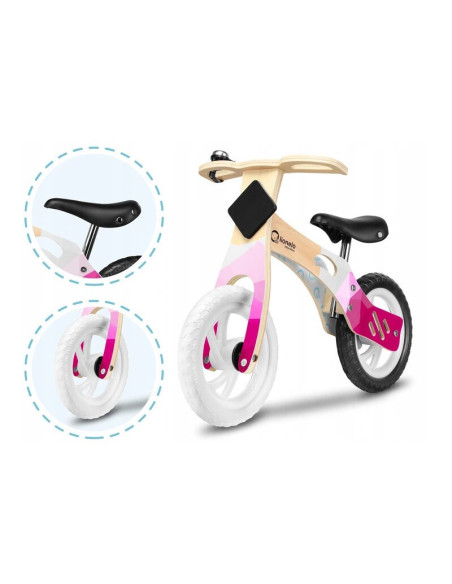 BN-LOE-WILLY_BUBBLEGUM,Lionelo - Bicicleta fara pedale Willy Bubblegum, Cu tablita de scris, Cu roti din spuma EVA 12”, Alb/Roz