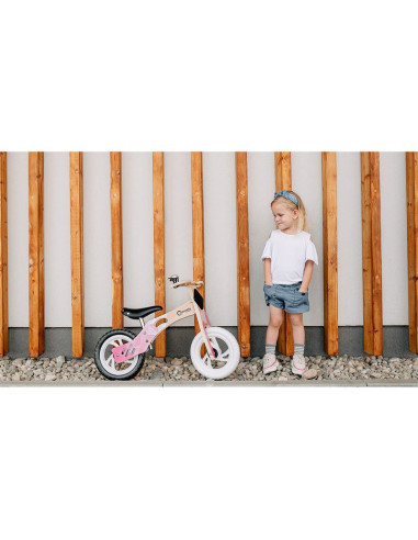 BN-LOE-WILLY_BUBBLEGUM,Lionelo - Bicicleta fara pedale Willy Bubblegum, Cu tablita de scris, Cu roti din spuma EVA 12”, Alb/Roz